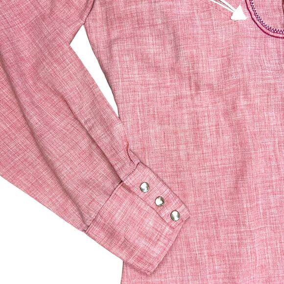 Tony Alamo Western Embroidered Pearl Snap Pink Floral Button Down Vintage Shirt - Picture 6 of 6